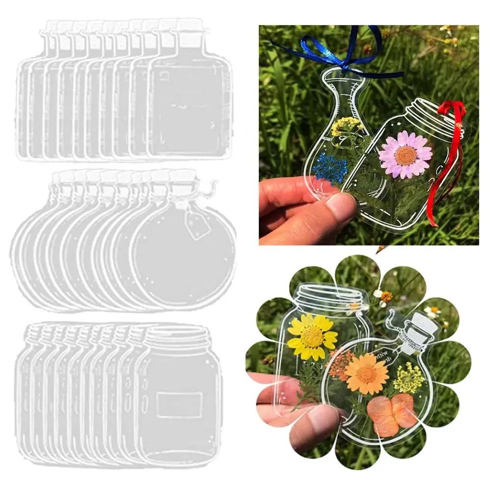 20/30Pcs New Transparent Dried Flower Bookmarks DIY Herbarium Pressed Flower Page Bookmark Maker Wishing Drifting Bottle Pattern