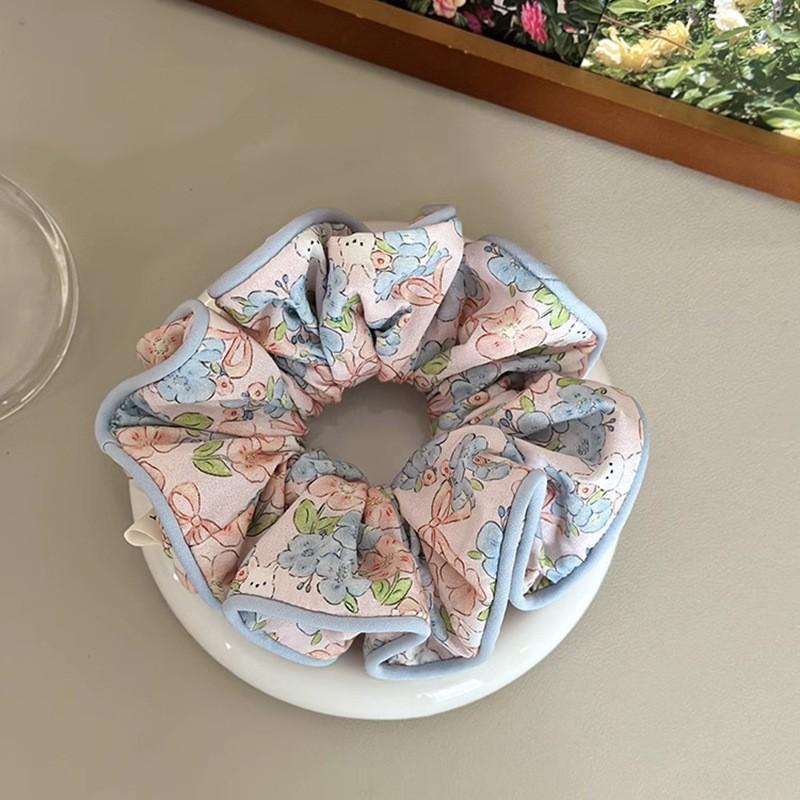 

Новые Принты Большие Скранчи Эластичные Резинки для Волос Женские Девичьи Милые Цветы Резинки для Волос Хвост Головная Веревка Аксессуары для Волос Мода