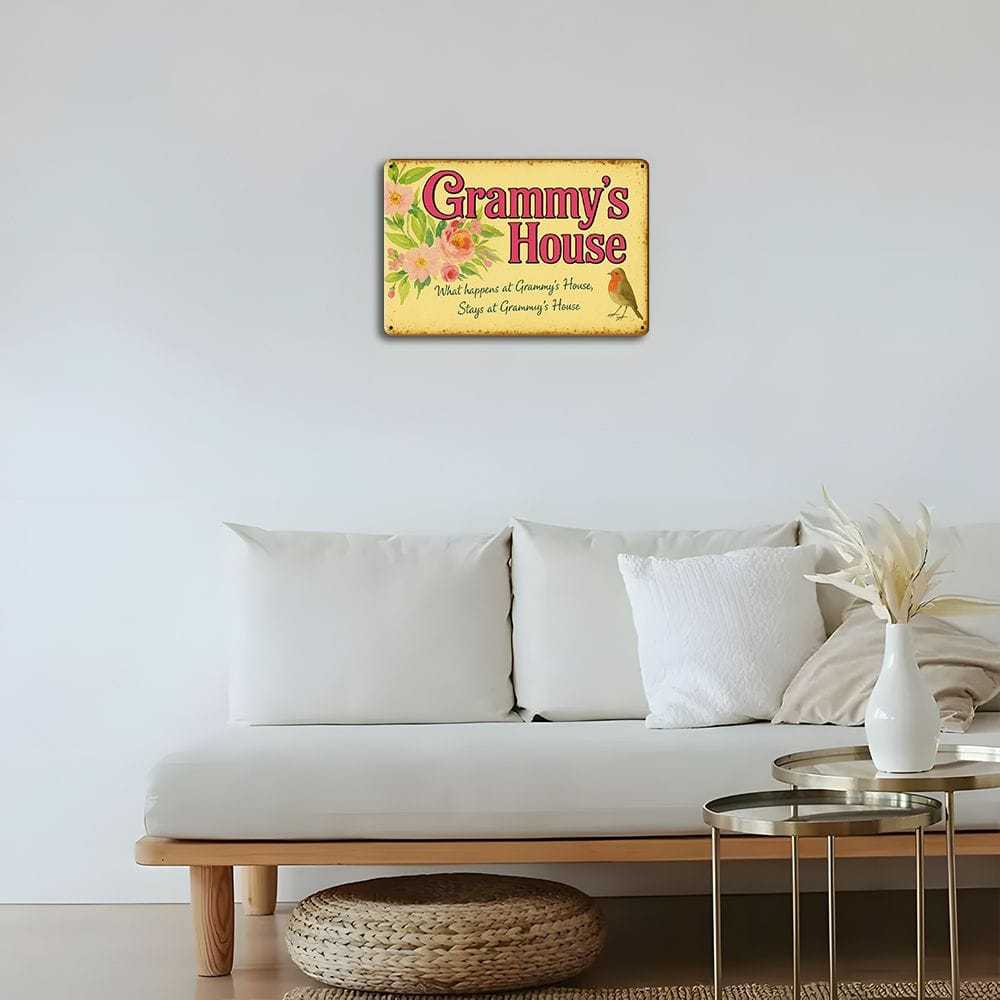 1pc Grandma-Themed 8x12 Inch Aluminum Sign - Grammy House Vintage Wall Art for Home Living Room Decor