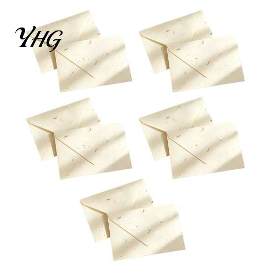 Thick Paper Envelopes for Invitations 10PCS Petal Art Envelopes, Real Floral Texture Design, Western Style Handmade with Petals Stationery,