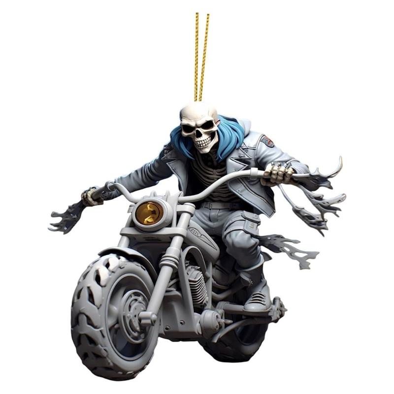

Halloween Skeleton Figurines Cool Skul Pendant Car Ornament and Statue 6XDE