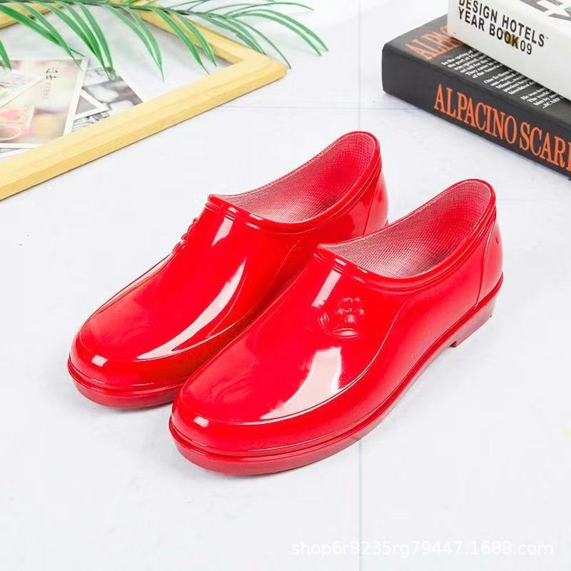 "Wasserdichte, rutschfeste Damen-Gummistiefel mit niedrigem Schaft für Frühling und Herbst"(Bestellen Sie eine Nummer größer)