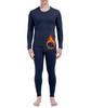 Boyzn Warm Round Collar Undershirt Set Medium and Heattech Winter Long Sleeve Men's [Moisture-Wicking, Thickness, Stretchy] Innerwear, Shirt,
