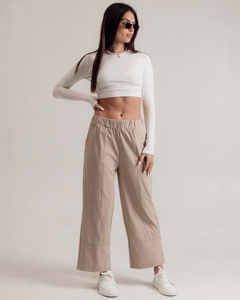 Women's Trousers Butella 16554 M Beige