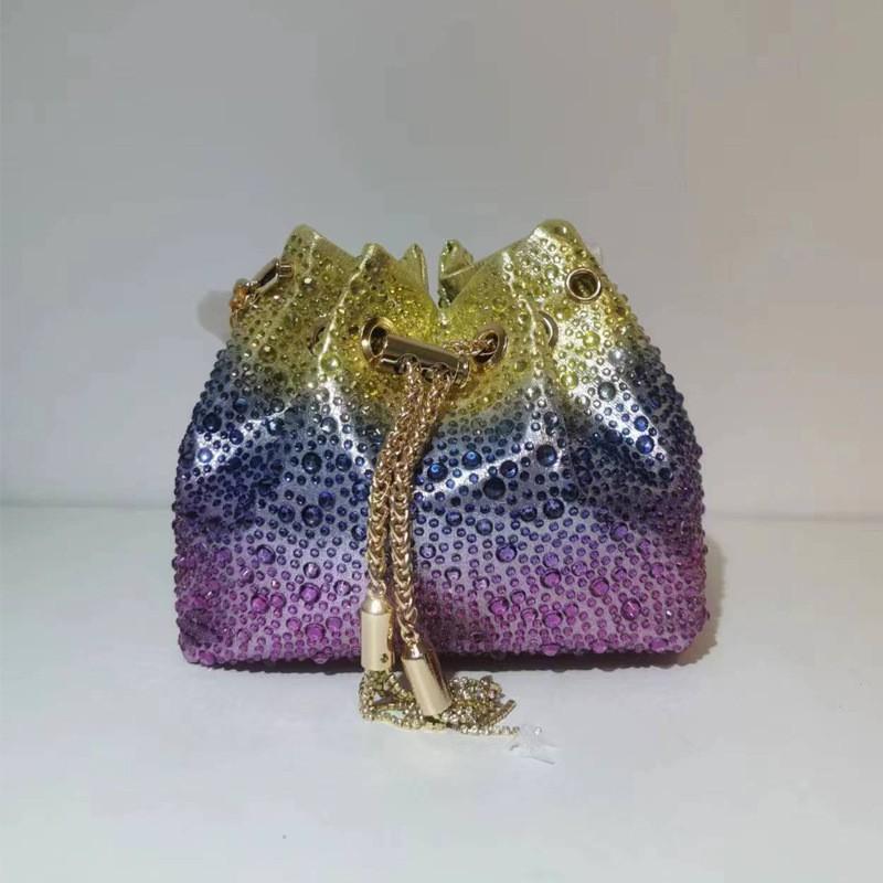 2026 Womens Crystal-Embellished Crossbody Bag Fringe Detail Small Square Shoulder No Top Handle
