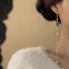 New Chinese Style National Style Auspicious Cloud Long Fringed Earrings Fashion High Sense Light Luxury Temperament Elegant Earrings Antique Earrings