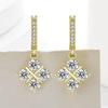 Hearts and Arrows Fashion Zircon Four Leaf Clover Luxurious Engagement Girl Earrings