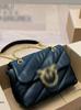 PIN Limited Edition Swallow Women's Shoulder Bag - Twill Fabric with Gold Buckle