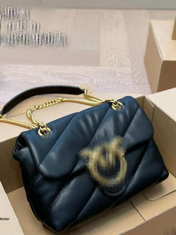 PIN Limited Edition Swallow Women's Shoulder Bag - Twill Fabric with Gold Buckle