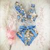 New Bikini Floral Ruffled Bikini Set Women V-neck High Waist Two Piece Swimsuit Girl Beach Bathing Suit Swimwear Biquinis