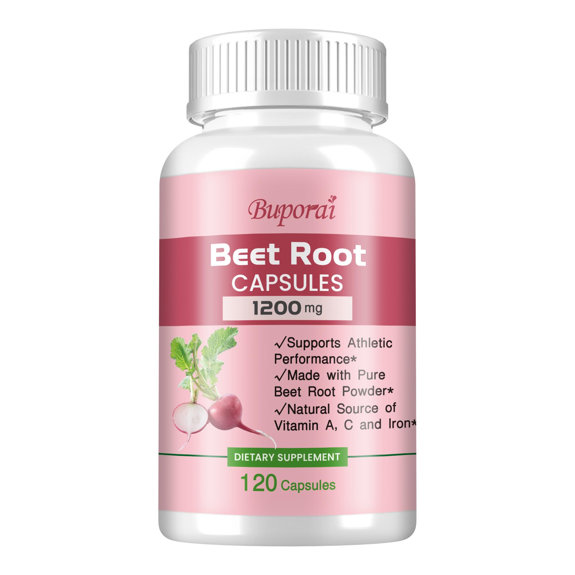 Premium beetroot capsules, 1200mg beetroot extract, immune support, suitable for both men and women. 120*1