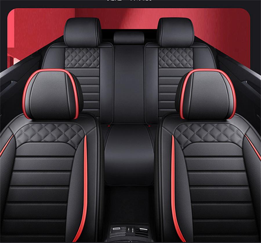 Full Set Luxury Perforated Breathable PU Leather Car Seat Cushion Protector For all Seasons 5 Seats 2022 New Style