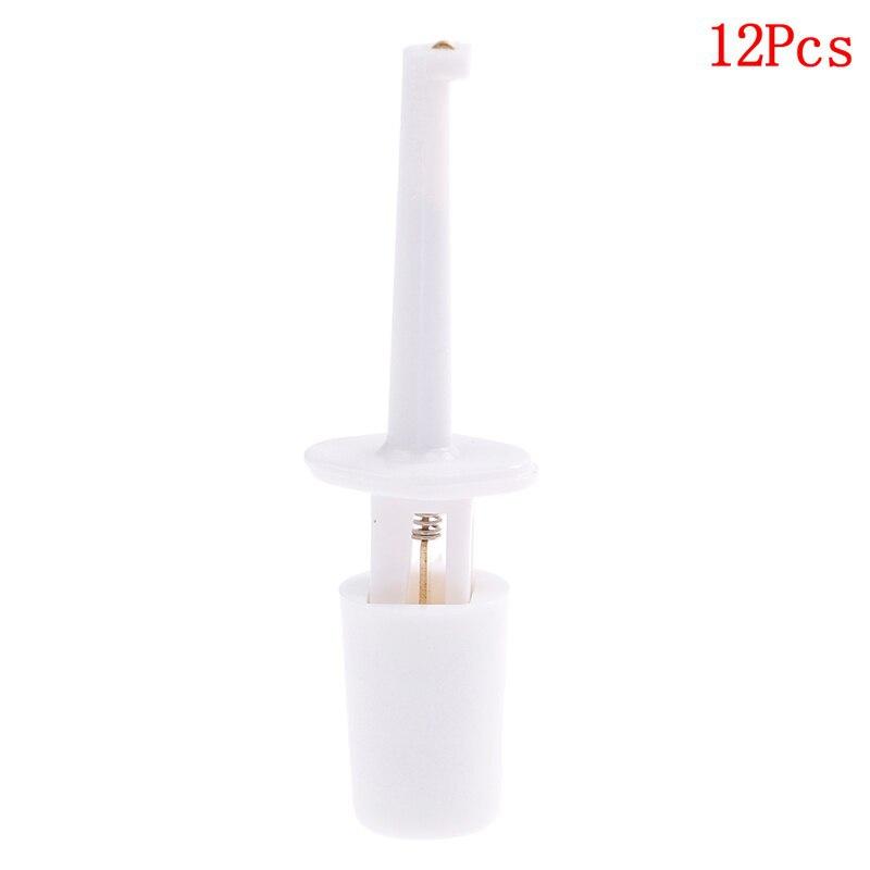 Mini 12Pcs Single Test Hook Clip Test Probe For Electronic Testing IC Grabber Large Round Crocodile Clip Hook Test Clip