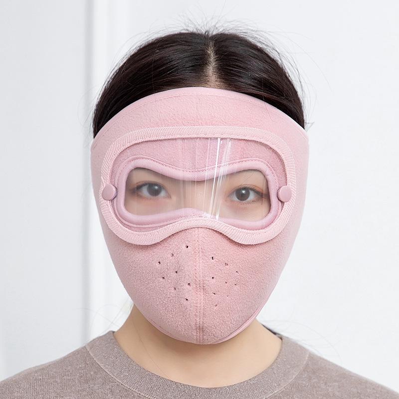 

9123 Осенне-зимняя мотоциклетная/велосипедная теплая маска для лица с защитой глаз и лба pink розовый