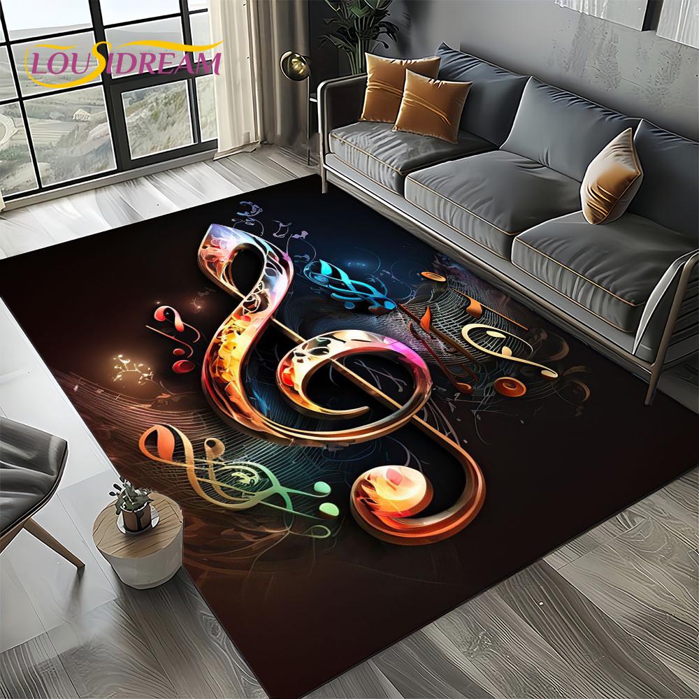 Note Music Colorful Musical Score Cartoon Dream Carpet Rug for Living Room Bedroom Home Sofa Decoration,Kid Non-slip Floor Mat