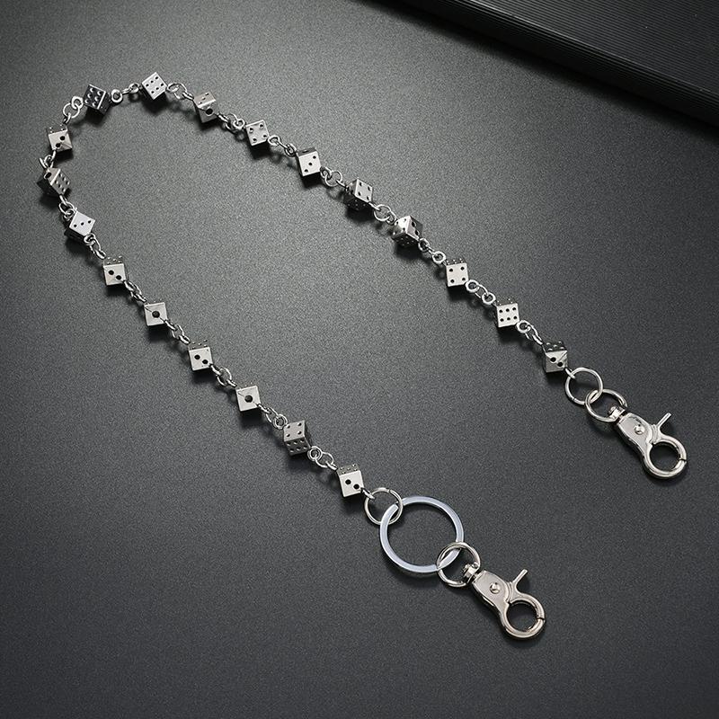 New Punk Style Metal Dice Chain Belt For Men Hip Hop Gothic Pants Chain Retro Punk Waist Chain
