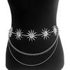 Sunflower Metal Waist Chain for Women - Adjustable European & American Style Waist Belt Ornament