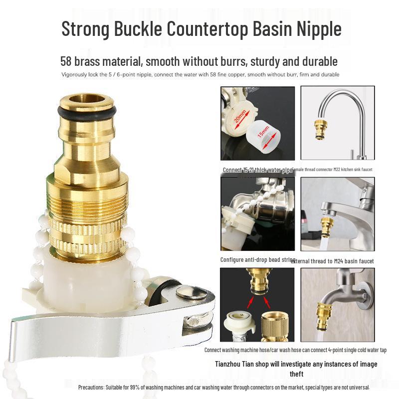 Universeller Kupfer-Wasserhahn-Adapter & Schnellkupplung für Schläuche