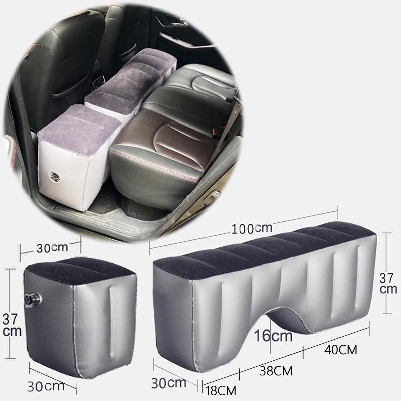 Inflatable Car Bed and Footrest for Rear Seat Use In Sedans and SUVs