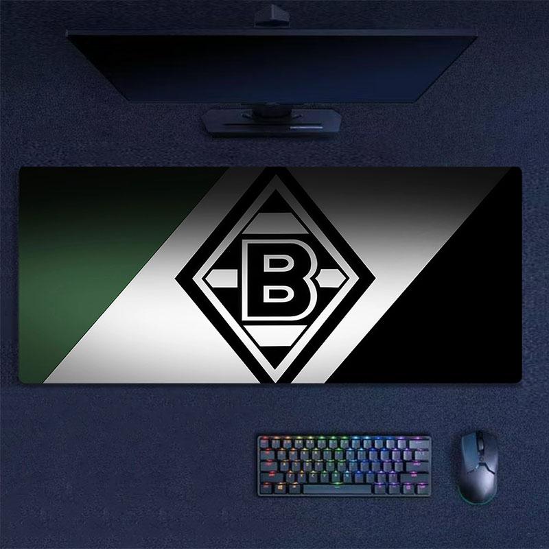 Borussia Mönchengladbach Mauspads, Große Gaming-Schreibtischmatte, Rutschfestes XXL-Mauspad für Laptop & Tablet, Mini-PC-Spielmatte mit Genähten Kanten