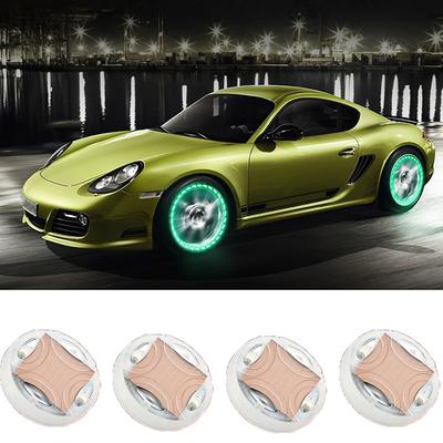 4 pezzi 15 Modalità Energia Solare Lampeggio Automatico LED Coprivalvola Mozzo Ruota Auto Luce Lampada Valvola Pneumatico