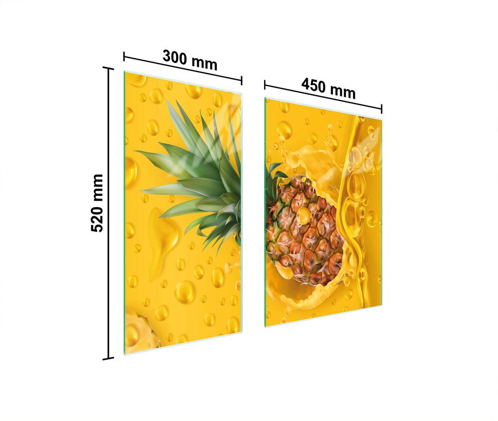 SZKLANA PŁYTA OCHRONNA DESKA 75x52 ANANAS