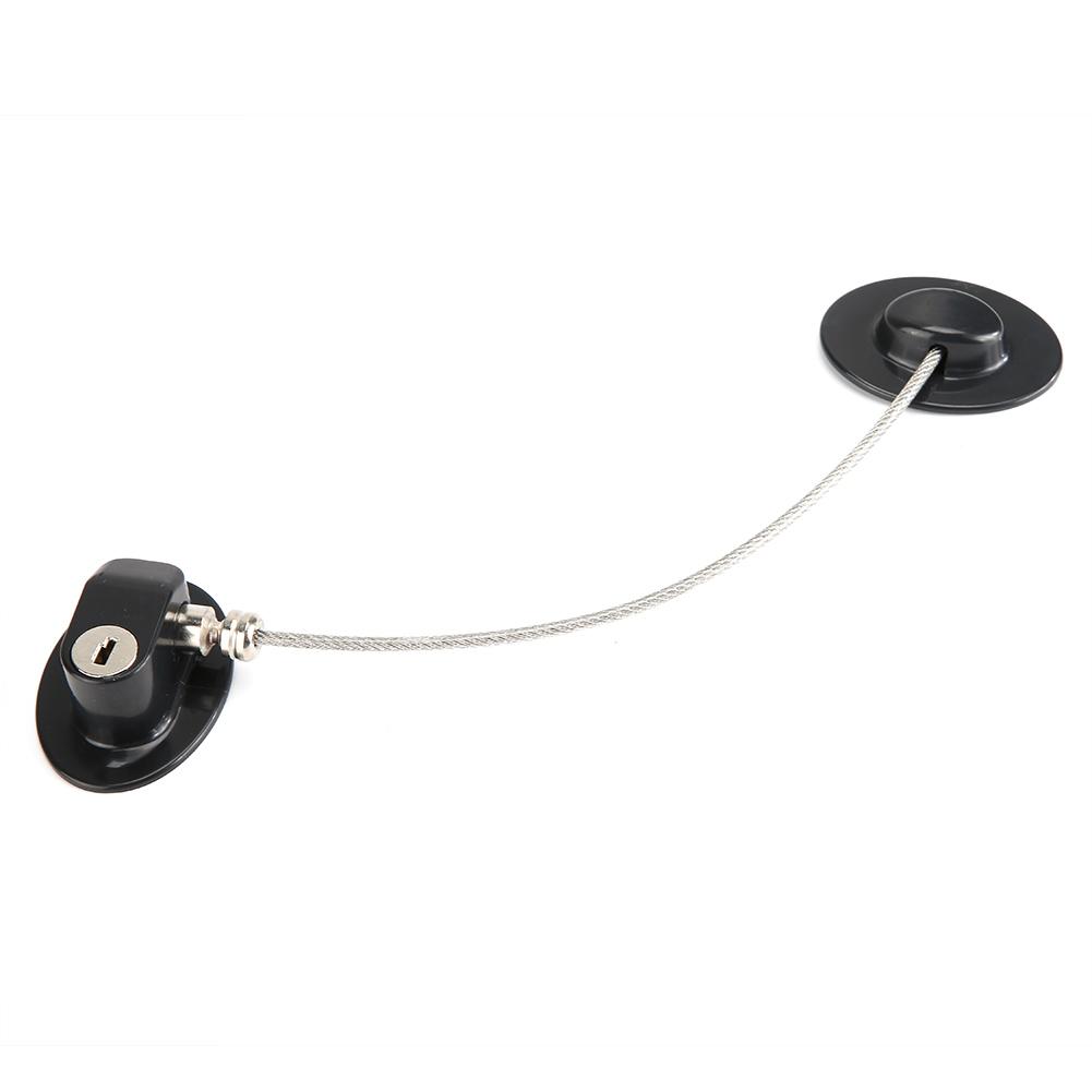 Refrigerator Wardrobe Cabinet Limiter Restrictor Safety Lock for Children Baby Protection Black