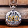 Nostalgic Golden Thin Chain Capital English Letter DAD Hollow Retro Men's Quartz Pocket Watch