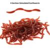 10/50pcs Four Section Earthworm Bait Lure 6cm Red Soft Worm with Fishy Smell Offshore Angling Simulation Soft Bait Ornaments