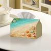 1pc Beach-Themed Tissue Box Suitable, Dining Room, Poolside & Coastal Decor - Oversized Polyester Holder with Summer Nautical, Vacation Party for or T