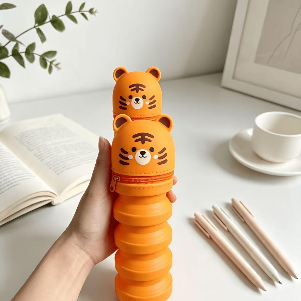 Silicone Material Upright Desk Organizer Upright Design Desk Storage Box For Kids