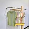Women's 5A Antibacterial Solid Color Round Neck Short Sleeve T-Shirt for Spring/Summer