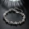 925er Sterlingsilber Funkelndes Kristallgitter-Kettenarmband für Damen Beliebtes Feines Luxusschmuckstück Hochzeitsfeier Feiertagsgeschenk