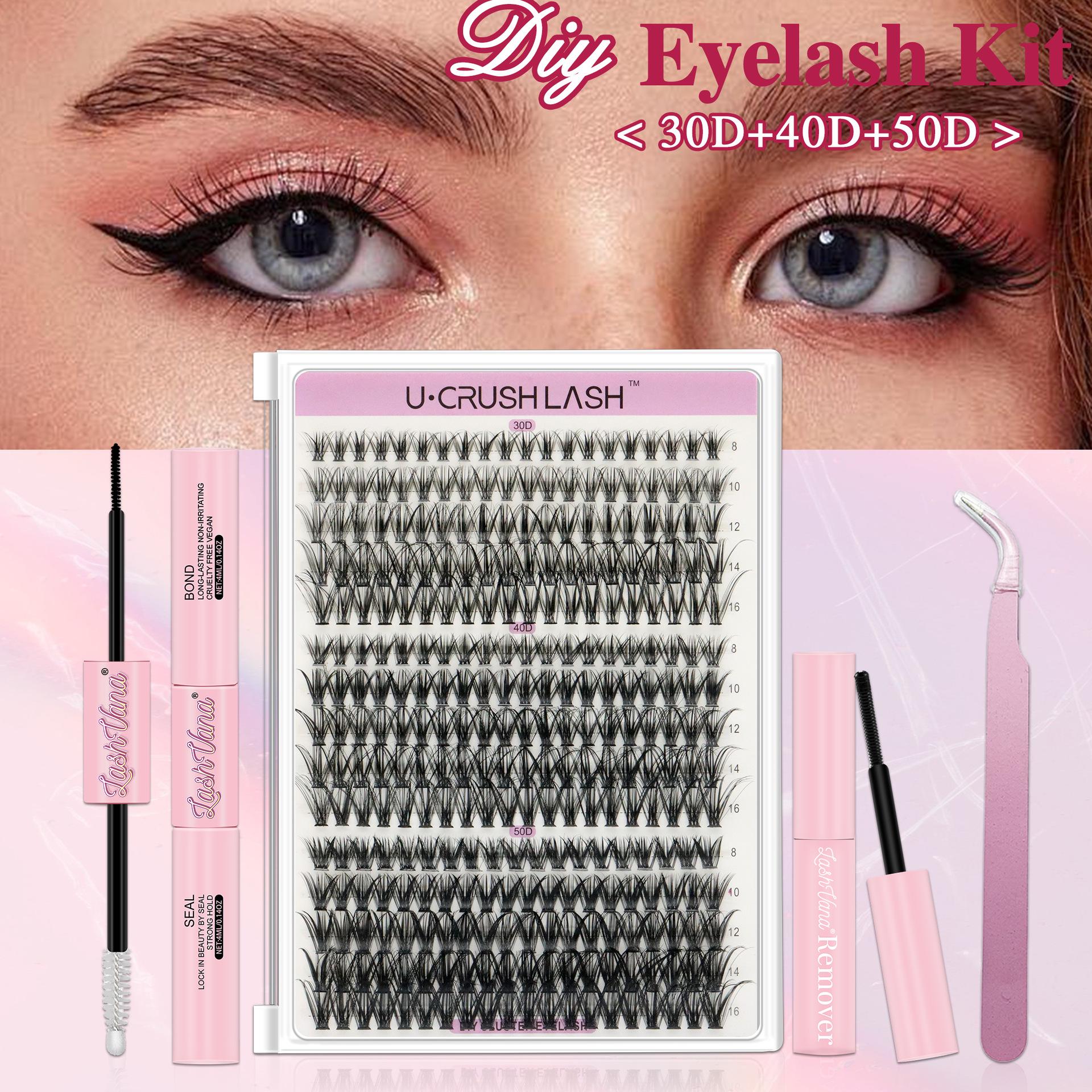 

DIY Cluster Lashes Kit - D Curl, Large Capacity, European & American Style False Eyelashes