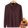 Middle-aged & Elderly Men's Thickened Velvet Knit Sweater Faux Two-Piece