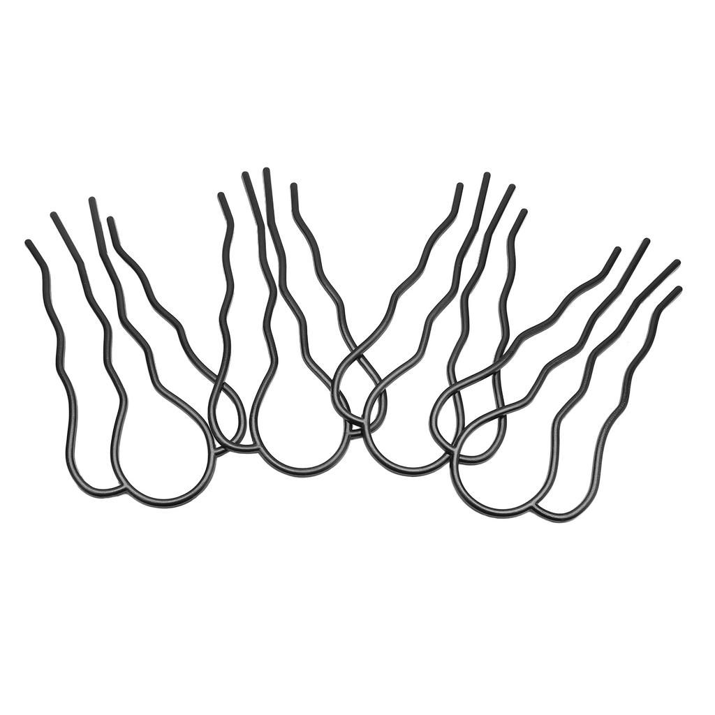 8Pcs Hair Fork Clip Metal Black Coating Vintage Elegant U Shaped Hair Side Combs for Styling DIY