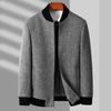 Autumn and Winter Men's Woolen Jacket Business Casual Cotton Thickened Stand-up Collar Zipper Woolen Jacket Men's Jacket
