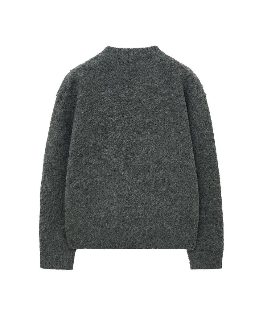BIG UNION Alpaca Boucle Crop Knit (Gray)