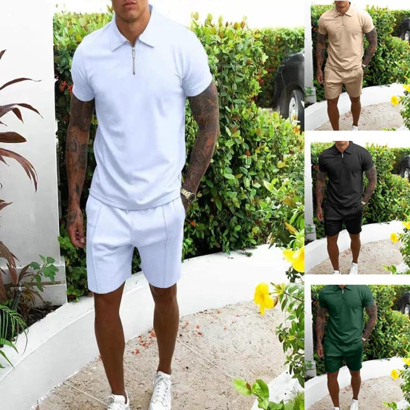 Sports Suit Men's Summer Fitness Short-sleeved T-shirt + Shorts Running Loose Casual Sportswear Large Size S-3XL
