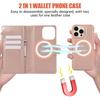 Crossbody Cards Solt Wallet Zipper Leather 2 In 1 Detachable Case For iPhone 15 Pro Max 16 14 Plus 13 12 11 Wireless Charging