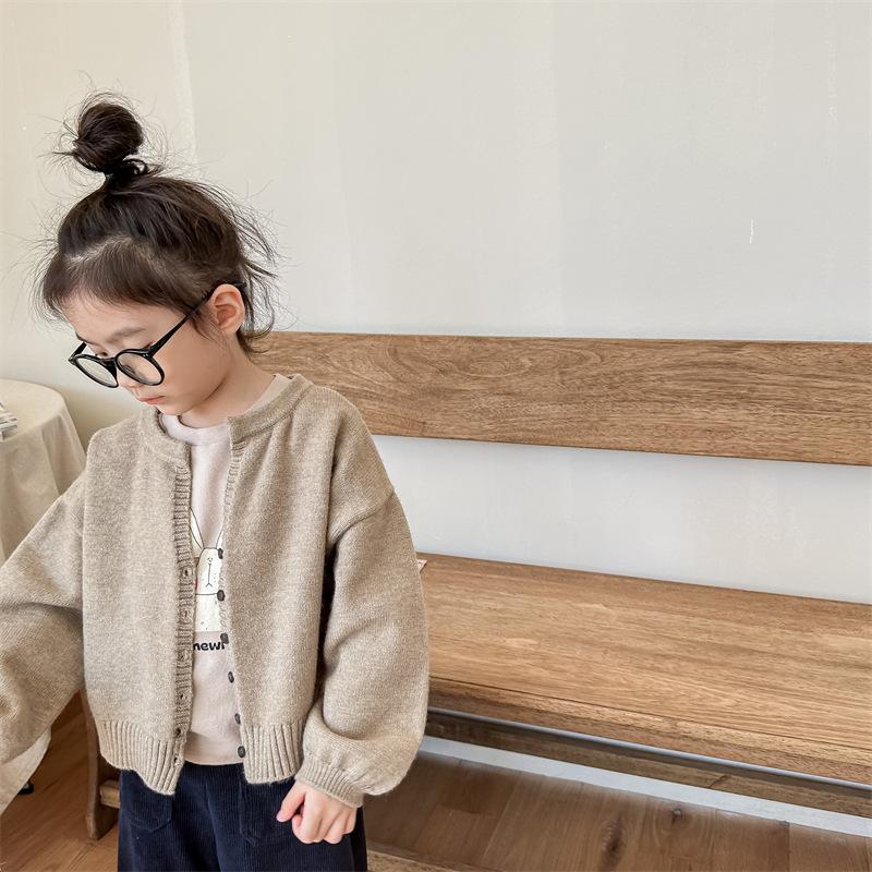 Dětské oblečení holčičky jarní svetr svetr chlapecký a holčičí pletený top dětská bunda