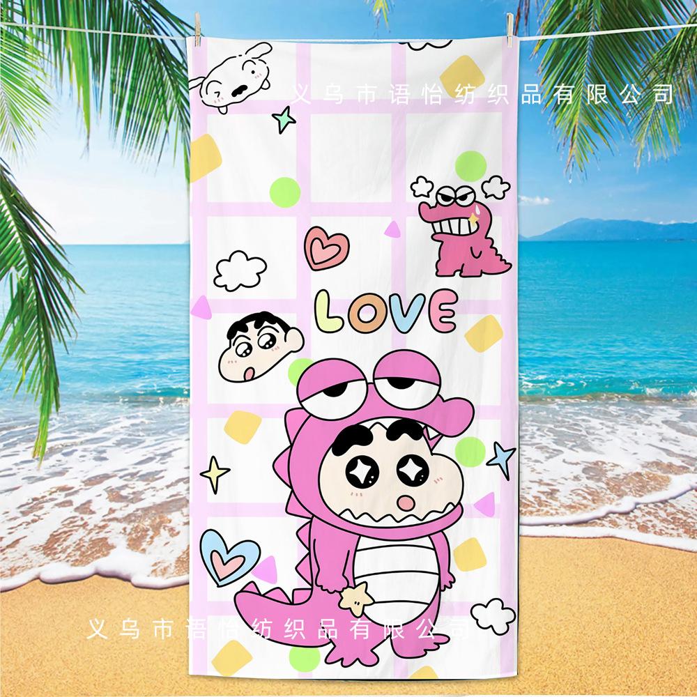 Extra Large Kids Quick Dry Bath Towel Cartoon Character Digital Print Double Sided Flannel Microfiber Beach Towel