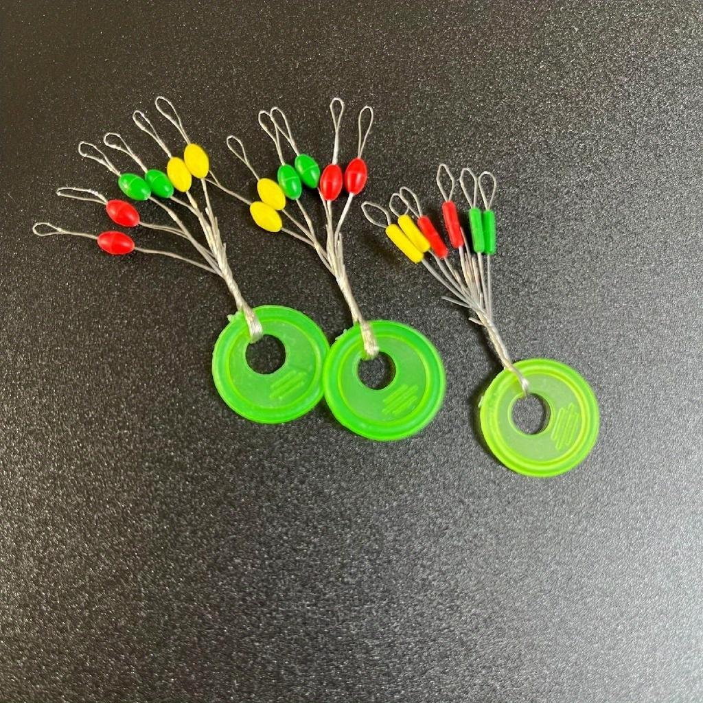 600pcs 100 Groups Float Stopper Fishing Bobber Stopper Float Oval Bean Space Fishing Line Tackle Accessories