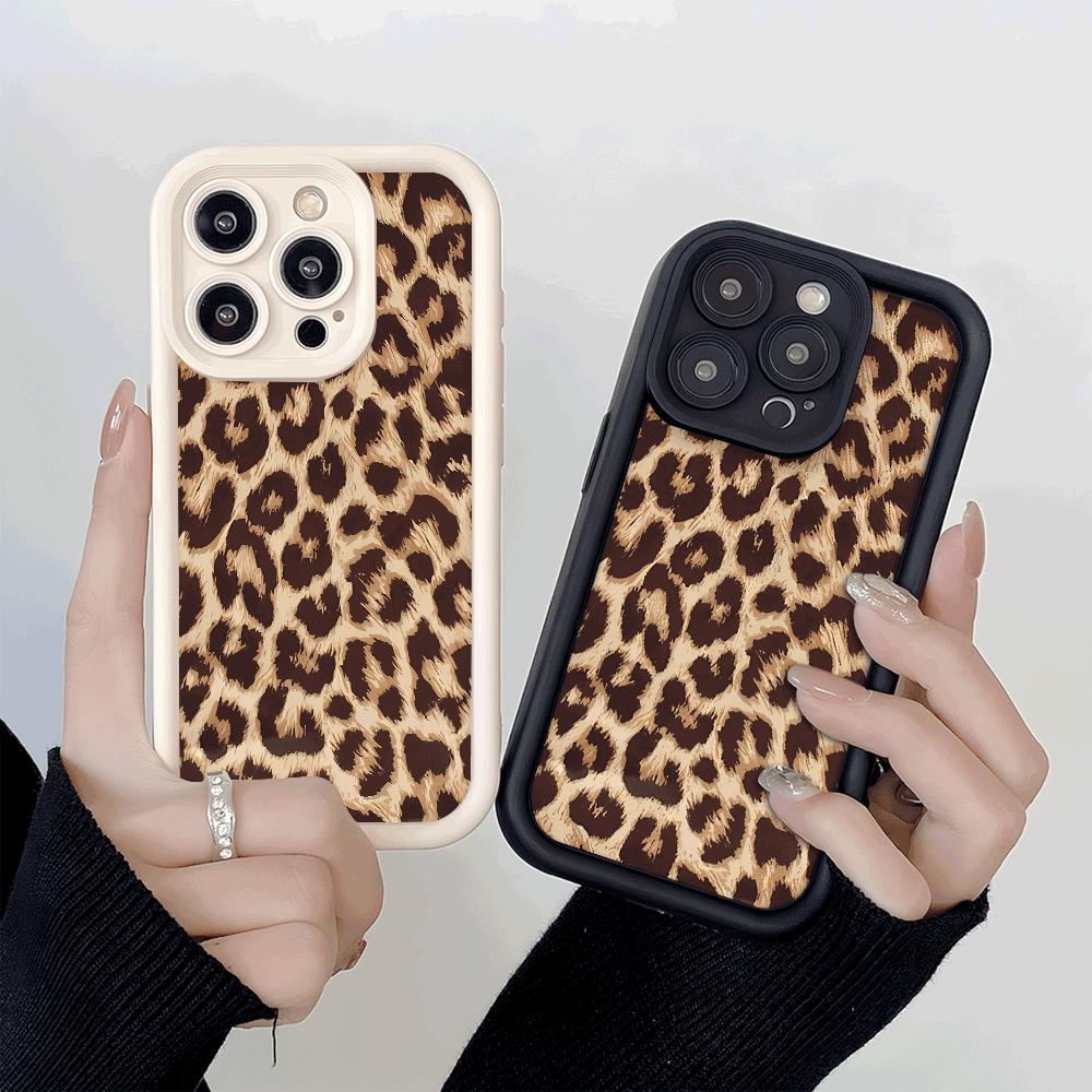 Brown Leopard Print Pattern Shockproof Phone Case for Xiaomi Redmi Note 14 13 12 11 10 9 8 7 Pro Anti-Slip Soft TPU Cover