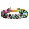 Pulsera trenzada de ágata arcoíris de doble capa – Cordón colorido, Joyería Boho, Regalo de energía de alegría para hombres y mujeres