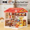 Children's DIY Dollhouse Model with Lights - Big City & Small Town 3D Building Puzzle Educational Toy Gift