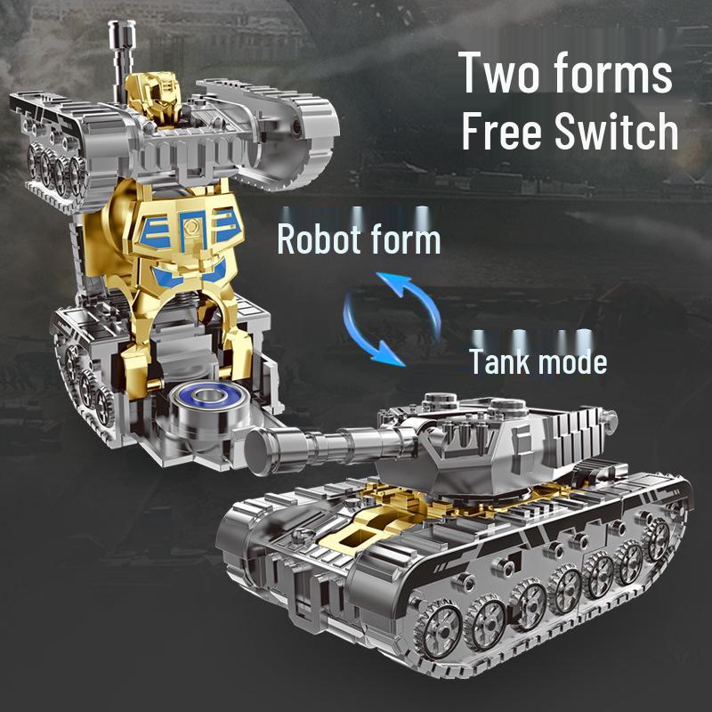 Children’s DIY Mecha Tank Transforming Finger Spinner Robot - Educational Decompression Toy