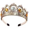 2xHairband Headwear Crystal Decorations Baroque for Decorations Wedding Adults Gold