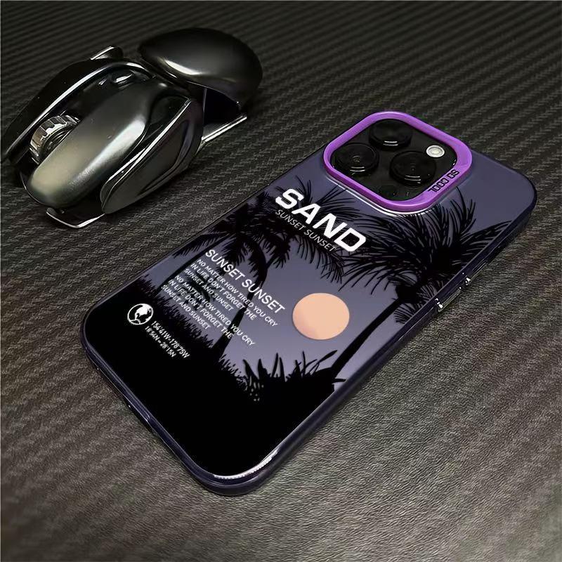 Coconut Tree Aesthetic Phone Case for iPhone 14Pro/15Pro/16Pro/17Pro 11Pro