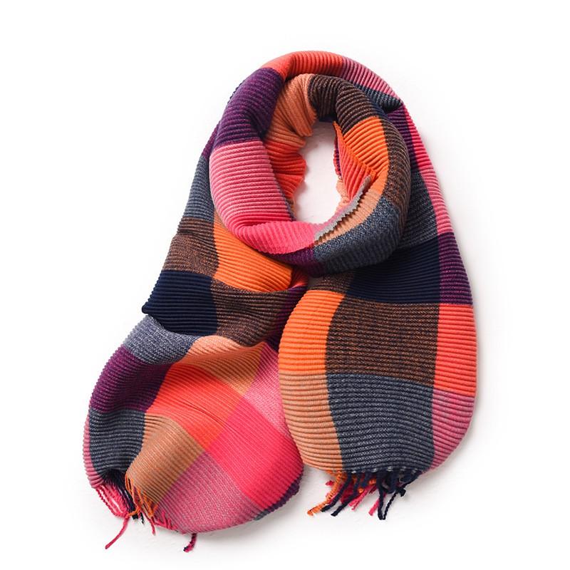Womens Knitted Scarf With Fringe Warm Faux Cashmere Wrap Shawl Winter Unisex Stylish Accessory In Multiple Colors